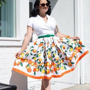 Pinup Girl Clothing Edie Dress Short Sleeve Orange